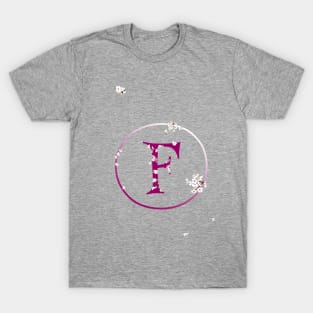 Monogram fairy flowers, letter F T-Shirt